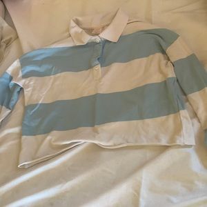 Blue and whit crop top
